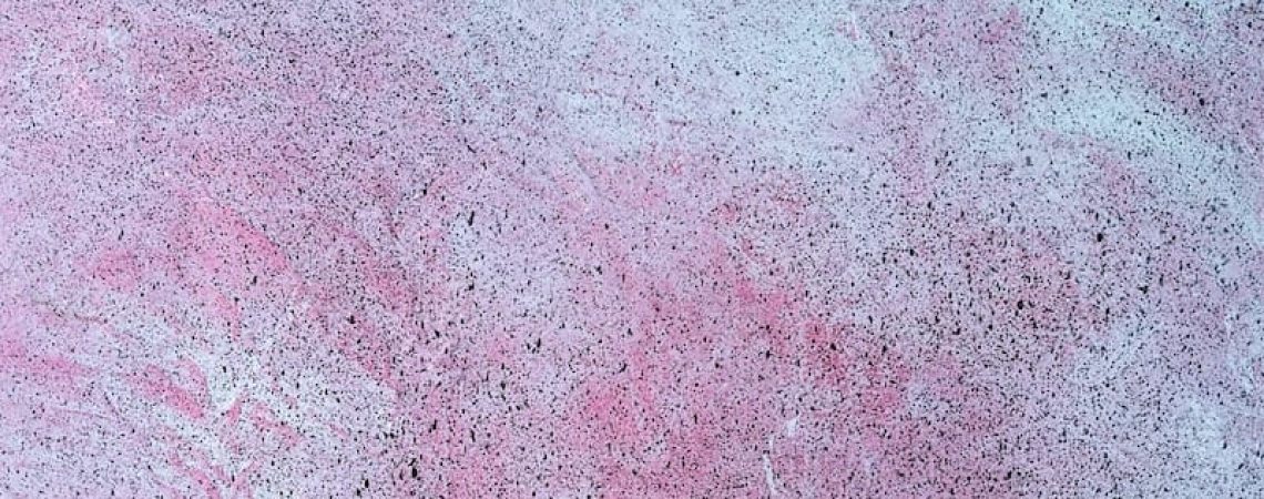 Blue pink spotted stone concrete abstract background copy space